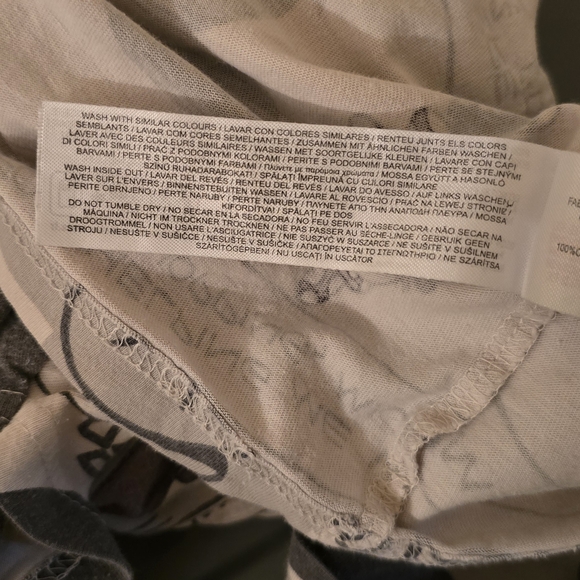 Disney Mickey Mouse Pajama Set Primark Loungewear Sleepwear Gray XL - Picture 5 of 11